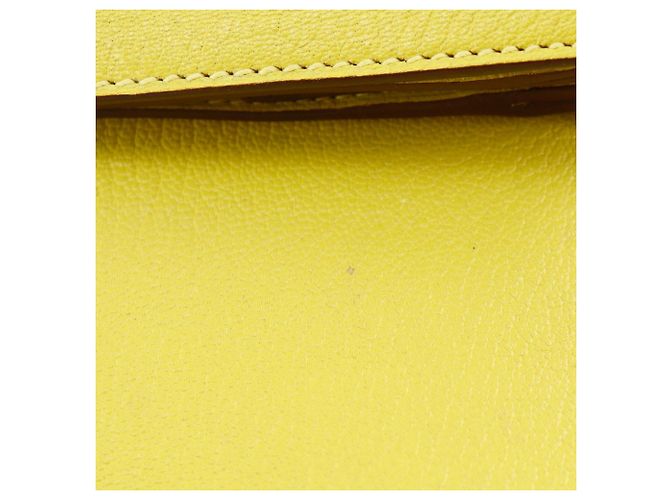 Borsa Clutch Opry di Hermès in Pelle di Capra Gialla Giallo - vista 14