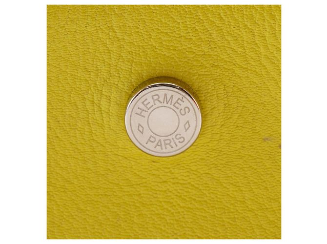 Borsa Clutch Opry di Hermès in Pelle di Capra Gialla Giallo - vista 16