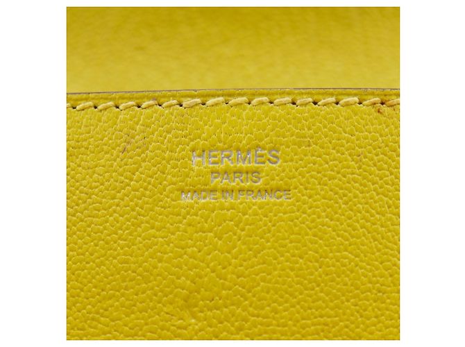 Borsa Clutch Opry di Hermès in Pelle di Capra Gialla Giallo - vista 17