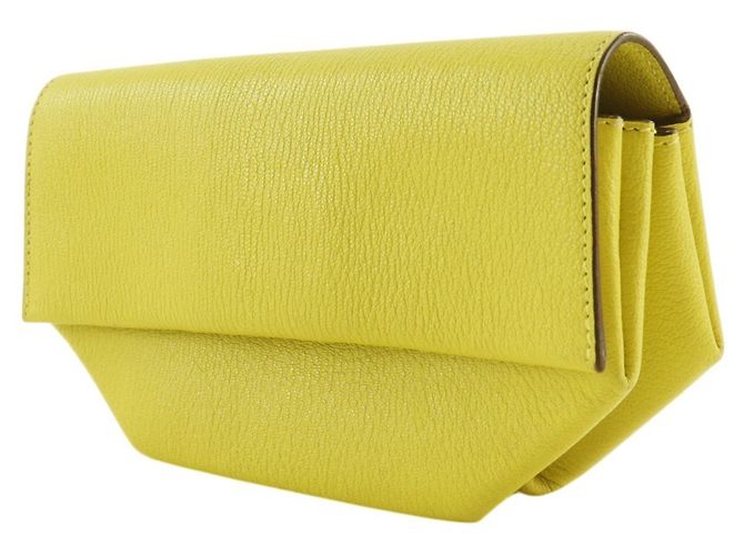 Borsa Clutch Opry di Hermès in Pelle di Capra Gialla Giallo - vista 2