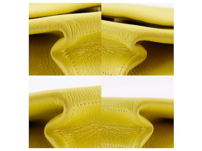 Borsa Clutch Opry di Hermès in Pelle di Capra Gialla Giallo - vista 4