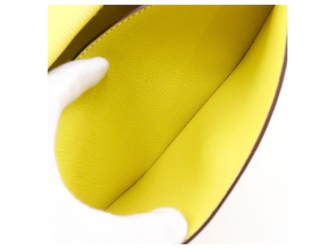 Borsa Clutch Opry di Hermès in Pelle di Capra Gialla Giallo - vista 6