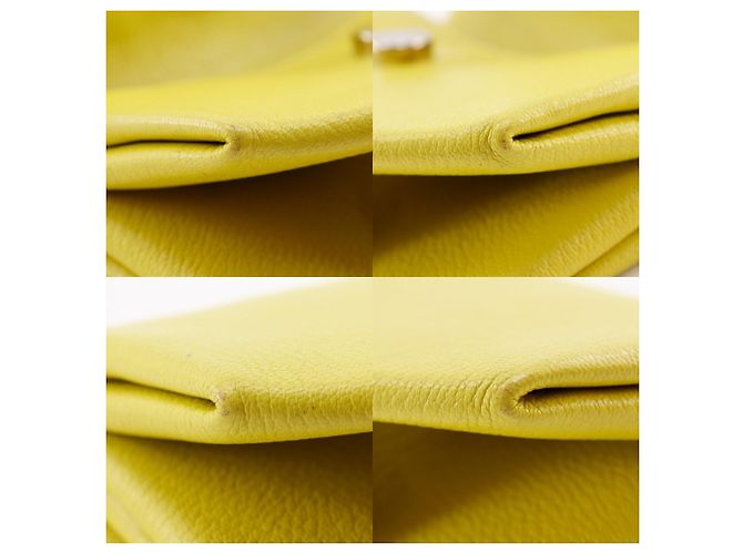Borsa Clutch Opry di Hermès in Pelle di Capra Gialla Giallo - vista 8