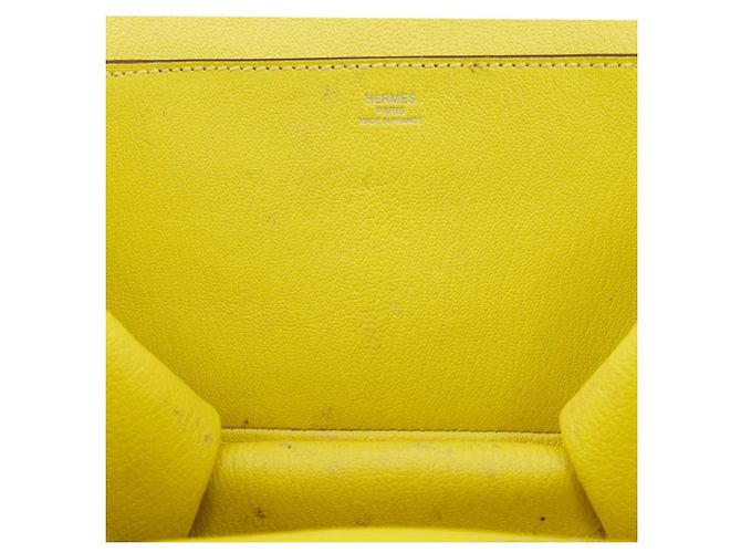 Borsa Clutch Opry di Hermès in Pelle di Capra Gialla Giallo - vista 9