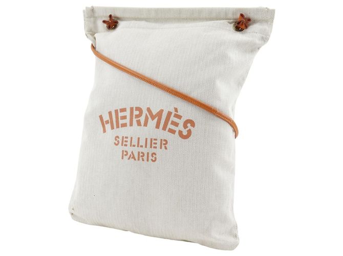 Borsa a Spalla Alain GM di Hermès Beige Arancione - vista 2
