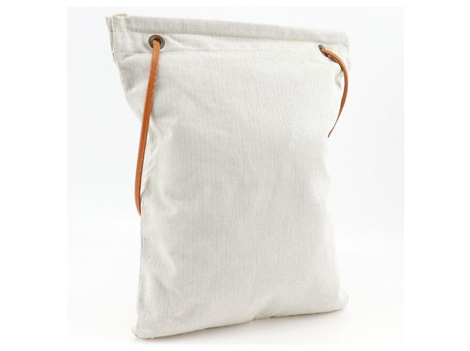 Borsa a Spalla Alain GM di Hermès Beige Arancione - vista 3
