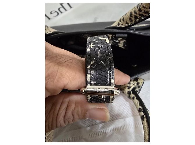 Borsa Saint Laurent Sac de Jour Nera Pelle Serpente Nero Stampa python - vista 11