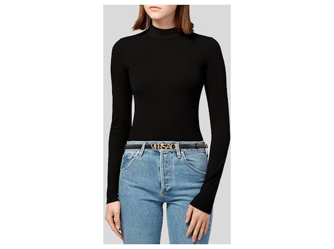 Medusa Versace-Gürtel mit goldenem Logo Schwarz Gold hardware - Ansicht 5
