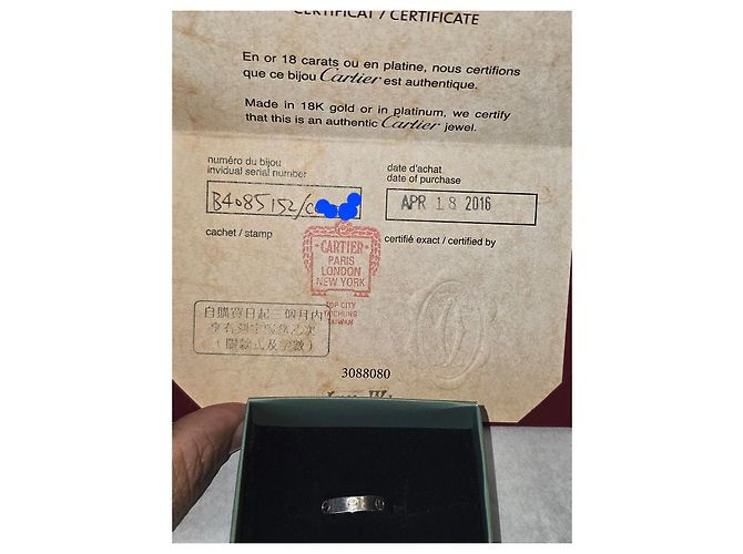 Anello Cartier Love in Oro Bianco - vista 4