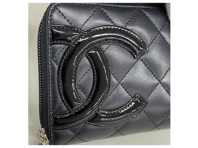Chanel Cambon Langbörse aus Lammleder mit Lackfinish Schwarz - Ansicht 8