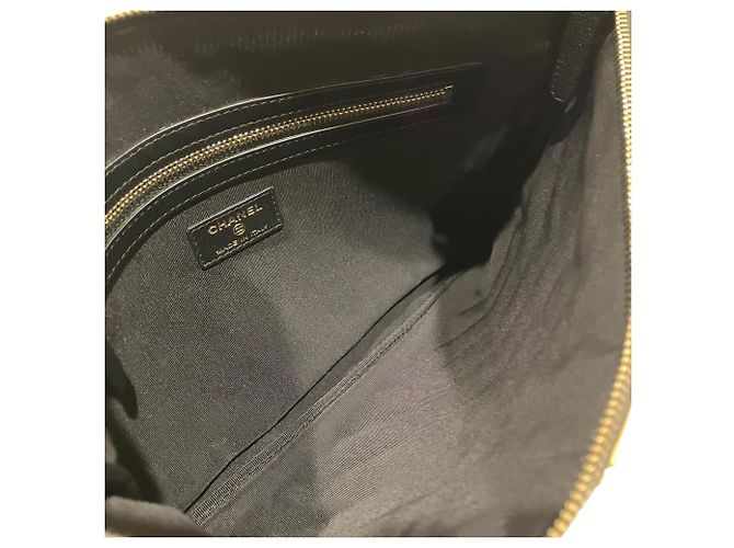 Borsa Clutch in Pelle Caviar Chanel Boy Nero - vista 6