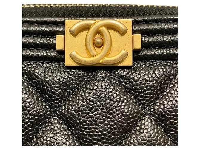 Borsa Clutch in Pelle Caviar Chanel Boy Nero - vista 7