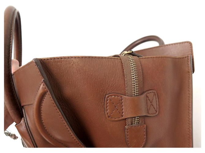 Céline BORSO A MANO CELINE LUGGAGE MEDIO IN PELLE MARRONE - vista 13