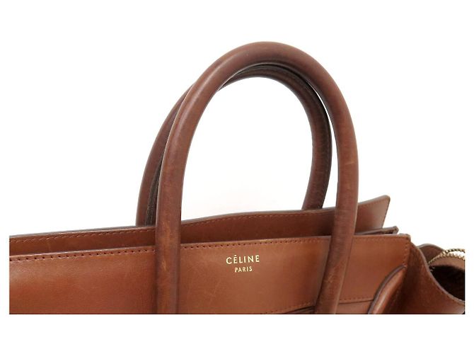 Céline BORSO A MANO CELINE LUGGAGE MEDIO IN PELLE MARRONE - vista 16