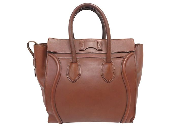 Céline BORSO A MANO CELINE LUGGAGE MEDIO IN PELLE MARRONE - vista 2