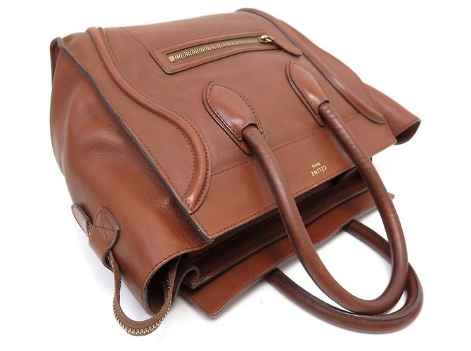 Céline BORSO A MANO CELINE LUGGAGE MEDIO IN PELLE MARRONE - vista 6