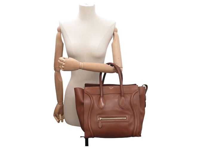 Céline BORSO A MANO CELINE LUGGAGE MEDIO IN PELLE MARRONE - vista 7
