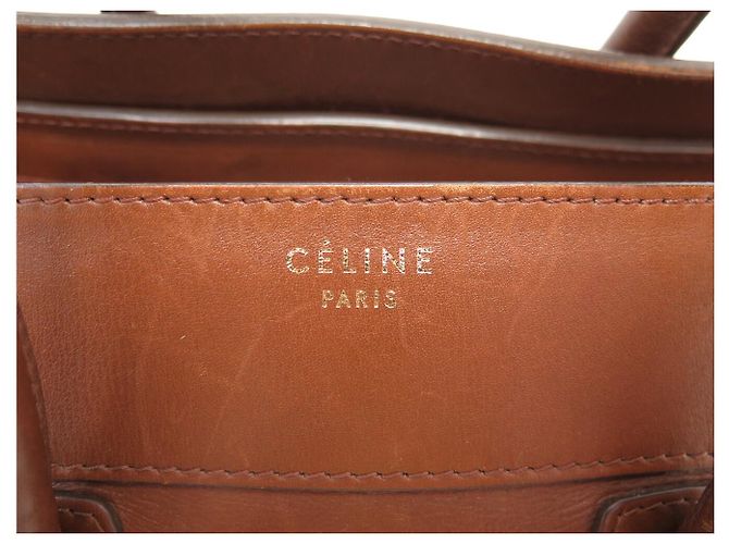Céline BORSO A MANO CELINE LUGGAGE MEDIO IN PELLE MARRONE - vista 8