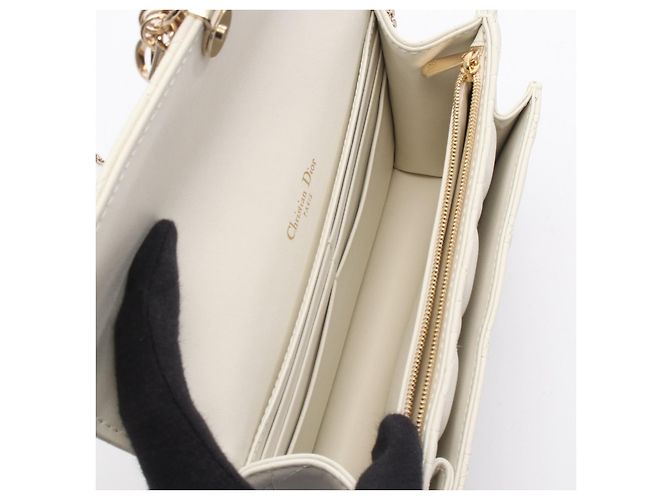 Borsa a spalla in pelle My Dior con catena - vista 5