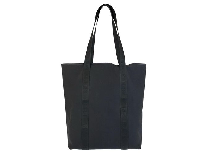 Céline Sac cabas vertical en toile Celine Noir - vue 2