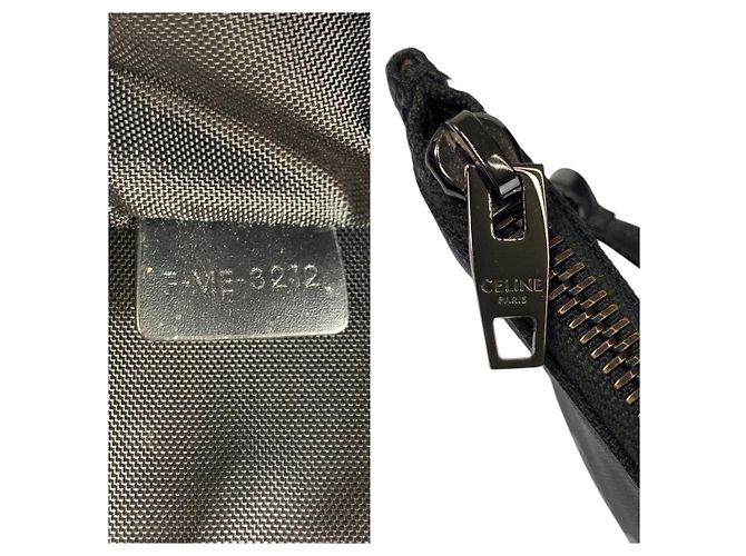 Céline Sac cabas vertical en toile Celine Noir - vue 3