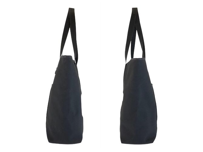 Céline Sac cabas vertical en toile Celine Noir - vue 6