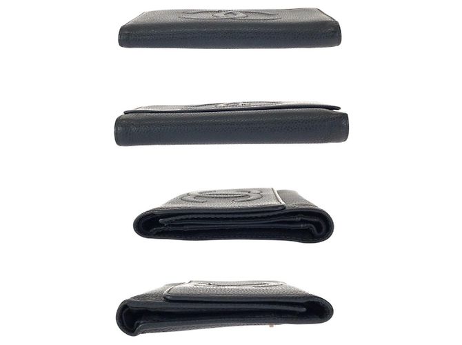 Chanel Vintage Kaviarhaut Compact Wallet Schwarz - Ansicht 10