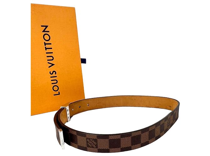 Cintura da uomo Louis Vuitton LV Inventeur in Damier Ebène marrone 75/30 - vista 10