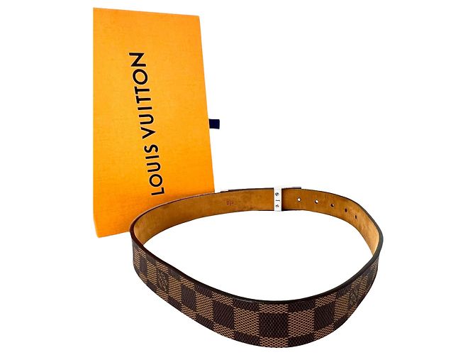 Cintura da uomo Louis Vuitton LV Inventeur in Damier Ebène marrone 75/30 - vista 2