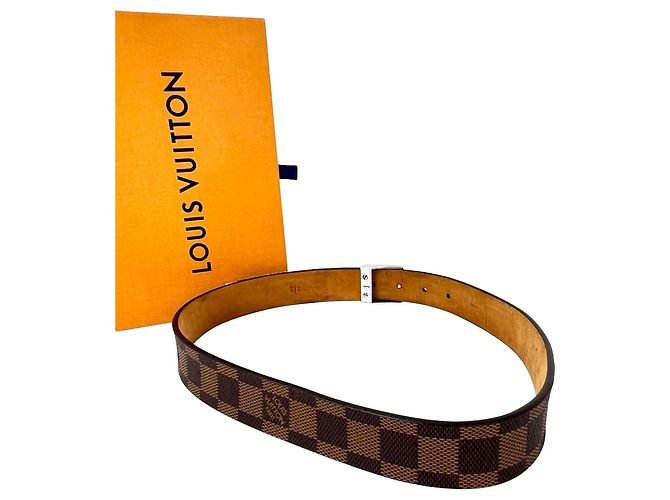 Cintura da uomo Louis Vuitton LV Inventeur in Damier Ebène marrone 75/30 - vista 9