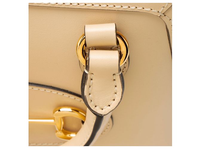 Gucci Leder Horsebit 1955 Mini-Handtasche Braun Beige - Ansicht 10