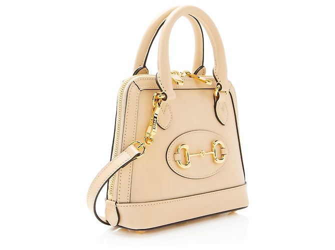 Gucci Leder Horsebit 1955 Mini-Handtasche Braun Beige - Ansicht 2