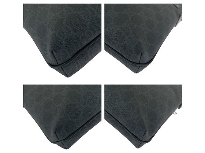 Gucci GG Supreme Canvas Leather Messenger Bag Black - view 3