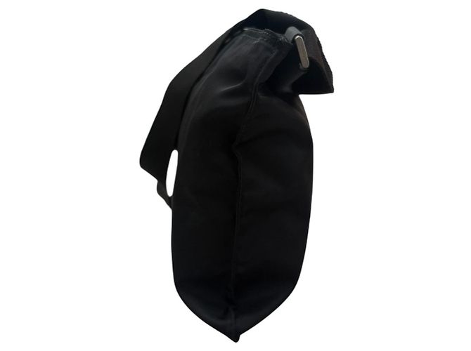 Bolsa de ombro Prada em nylon tessuto com logo triangular Preto - vista 3