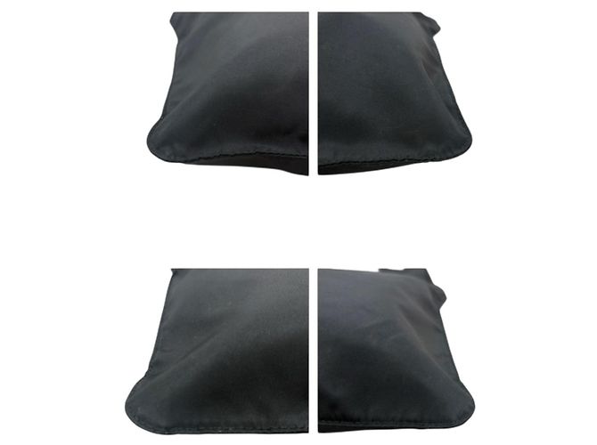 Bolsa de ombro Prada em nylon tessuto com logo triangular Preto - vista 5