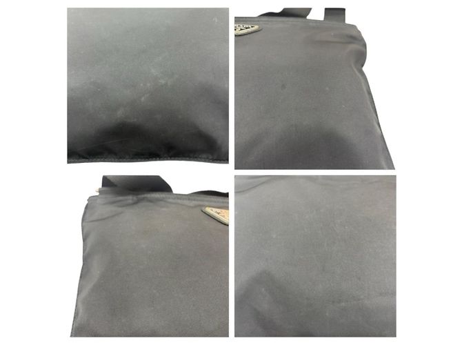 Bolsa de ombro Prada em nylon tessuto com logo triangular Preto - vista 6