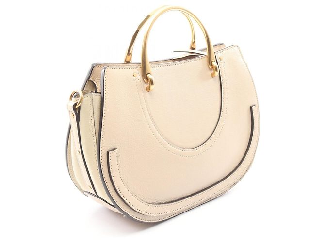 Chloé Bolso de cuero de ante Chloe Pixie beige - vista 4