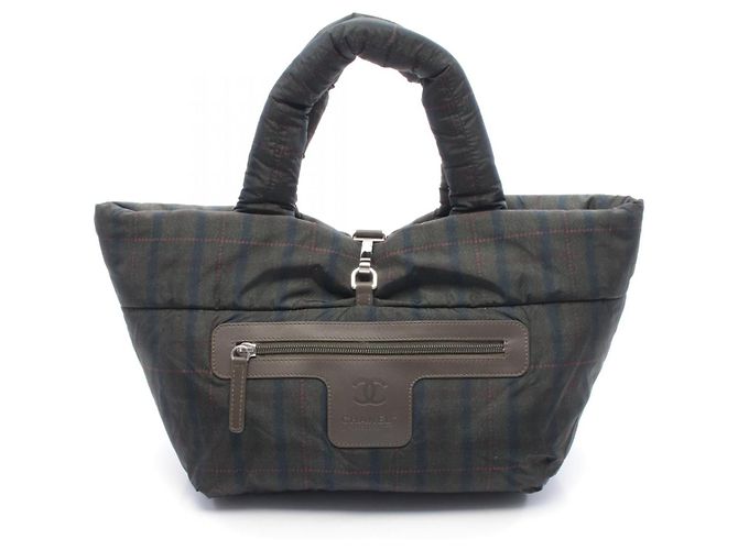 Borsa tote piccola Coco Cocoon in pelle e nylon di Chanel Verde - vista 6