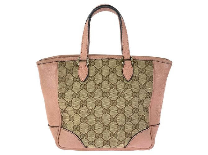 Gucci GG Canvas Leder Tragetasche Braun Beige - Ansicht 2