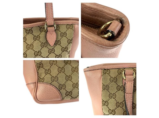 Gucci GG Canvas Leder Tragetasche Braun Beige - Ansicht 5