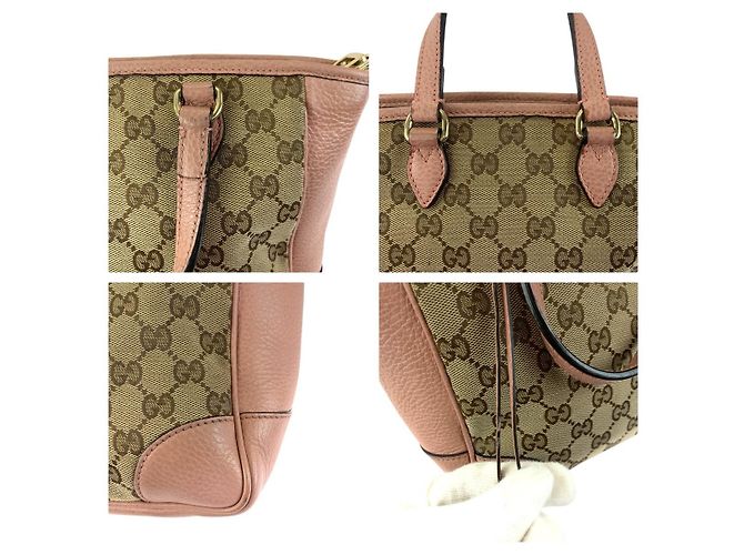 Gucci GG Canvas Leder Tragetasche Braun Beige - Ansicht 6