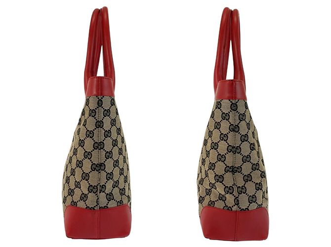 Gucci GG Canvas Leder Tragetasche Rot - Ansicht 7