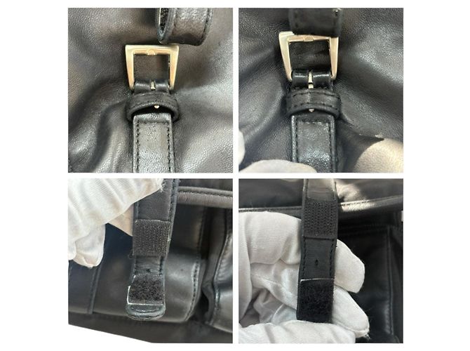 Borsa a Spalla in Nylon e Pelle Tessuto di Prada Nero - vista 9