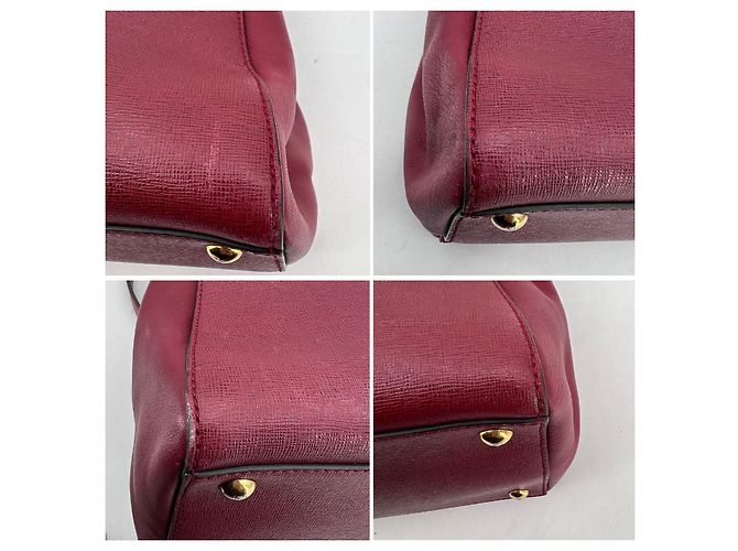 Fendi Lederhandtasche Rot Bordeaux - Ansicht 4