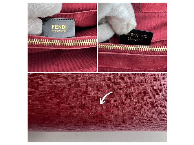 Fendi Lederhandtasche Rot Bordeaux - Ansicht 6