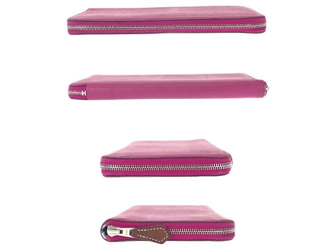 Hermès Portafoglio Hermes Azap Long Silk'in Rosa - vista 10