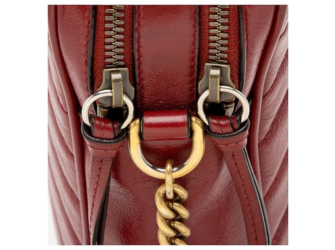 Bolso de hombro rectangular mini GG Marmont de cuero Matelassé Gucci Roja - vista 10