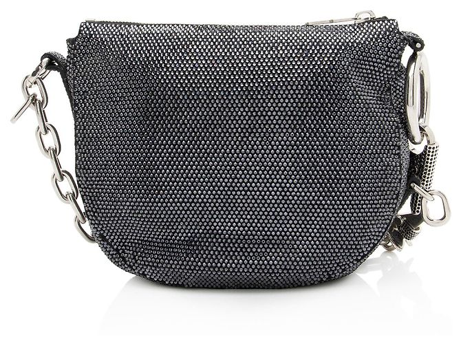 Borsa a Spalla Mini Crystal Knight in Camoscio Burberry Blu - vista 3