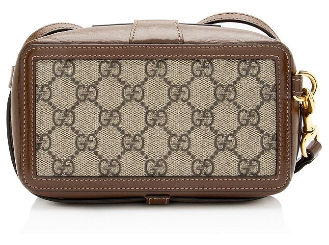 Borsa a tracolla Gucci GG Supreme Clasp Marrone Beige - vista 3