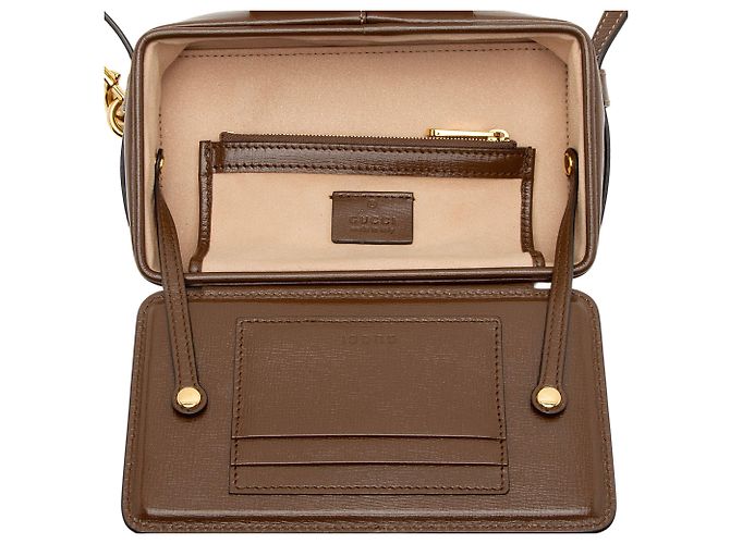 Borsa a tracolla Gucci GG Supreme Clasp Marrone Beige - vista 7